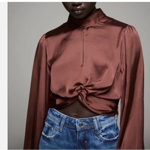 COPY - NWT Zara Satin Effect Blouse